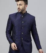 Navy bluepolyester jacquard blazer