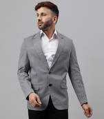 Multicolour geometric  polyester viscose blazer