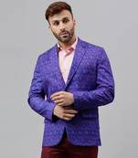 Multicolour ikkat  polyester blazerviscose blazer