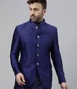 Navy bluepolyester jacquard blazer
