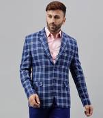 Multicolour check polyester viscose blazer