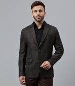 Multicolour check polyester viscose blazer