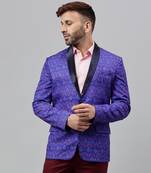 Multicolour ikkat polyester viscose blazer