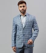 Multicolour check polyester viscose blazer