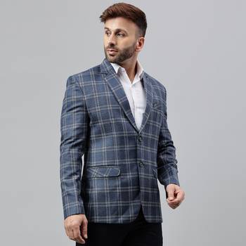 Multicolour check polyester viscose blazer 4