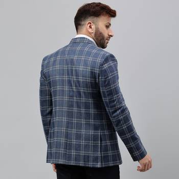 Multicolour check polyester viscose blazer 5