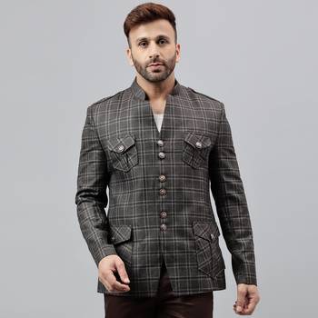 Multicolour check viscose blazer 1