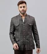 Multicolour check viscose blazer