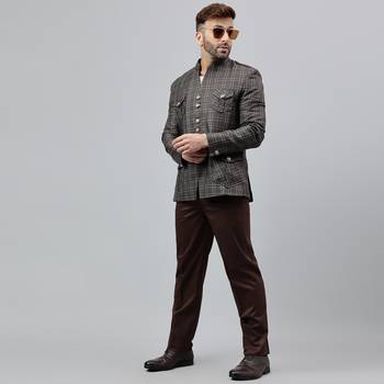 Multicolour check viscose blazer 2