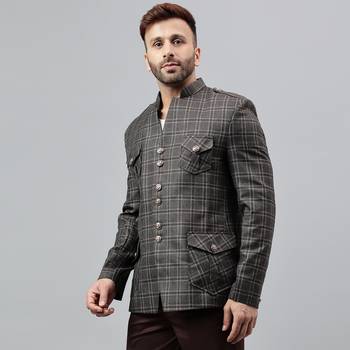 Multicolour check viscose blazer 3