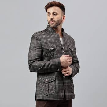 Multicolour check viscose blazer 4