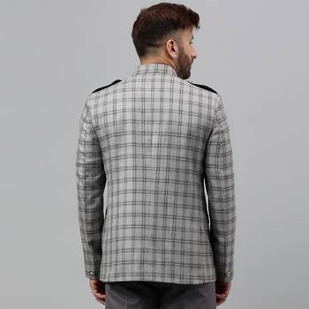 Multicolour check polyester viscose blazer 5