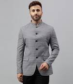 Multicolour  embroidered printed polyester viscose blazer