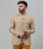 Multicolour  embroidered printed polyester viscose blazer