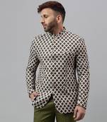 Multicolour sequins  printed polyester viscose blazer