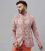 Multicolour sequins  printed polyester viscose blazer