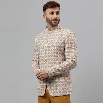 Multicolour  embroidered printed polyester viscose blazer 3