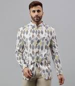 Multicolour  embroidered printed polyester viscose blazer