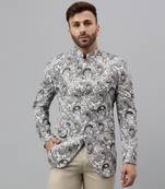 Multicolour  printed polyester viscose blazer