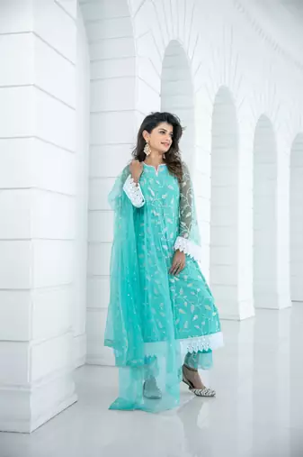 Sea green pakistani set