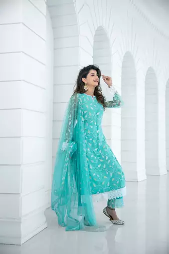 Sea green pakistani set