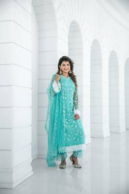 Sea green pakistani set 4