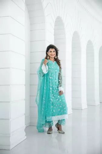 Sea green pakistani set