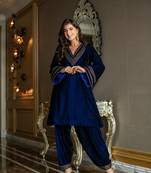 Velvet royal blue co-ord set