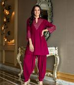 Velvet magenta coord set