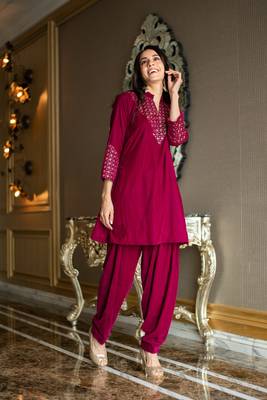 Velvet magenta coord set 3