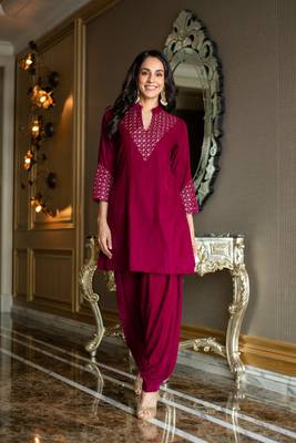 Velvet magenta coord set 5