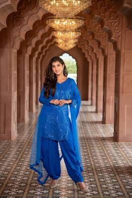 Electric Blue Punjabi Salwar Suit 1