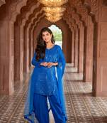 Electric Blue Punjabi Salwar Suit