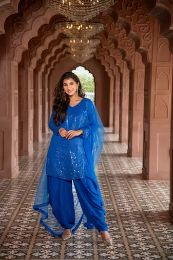 Electric Blue Punjabi Salwar Suit