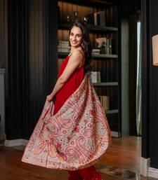 Red velvet salwar with heavy dupatta