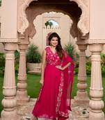 Pink and gold anarakli set