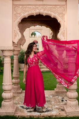 Pink and gold anarakli set 5
