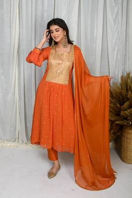 Rust aline kurta set 1