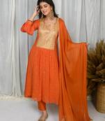 Rust aline kurta set