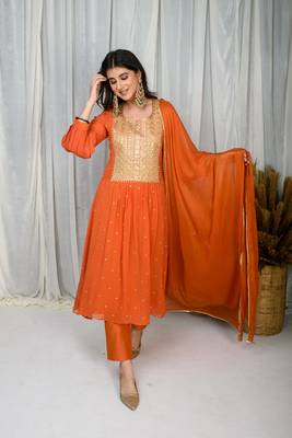 Rust aline kurta set 4