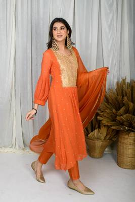 Rust aline kurta set 5