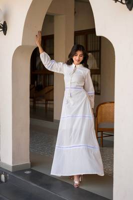 White cotton layered maxi dress 1