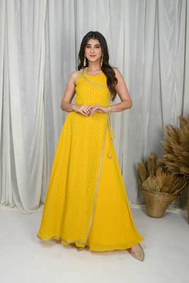 Yellow overlap gown 2