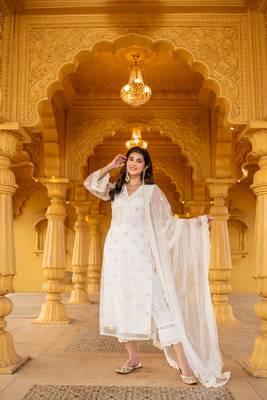 White pakistani kurta set 1