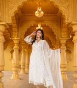 White pakistani kurta set
