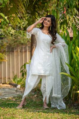 White And Gold Punjabi Salwar Suit 2