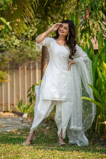 White And Gold Punjabi Salwar Suit