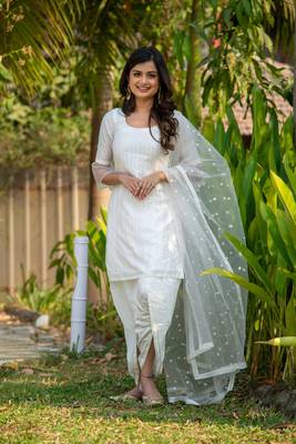 White And Gold Punjabi Salwar Suit 3