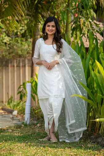 White And Gold Punjabi Salwar Suit