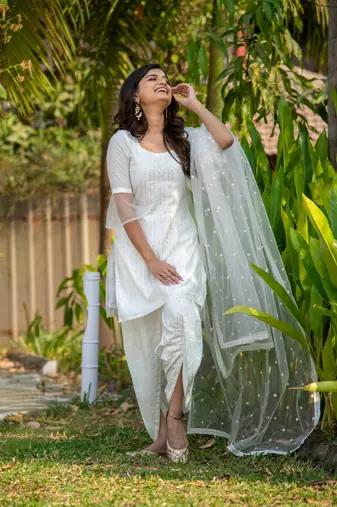White And Gold Punjabi Salwar Suit